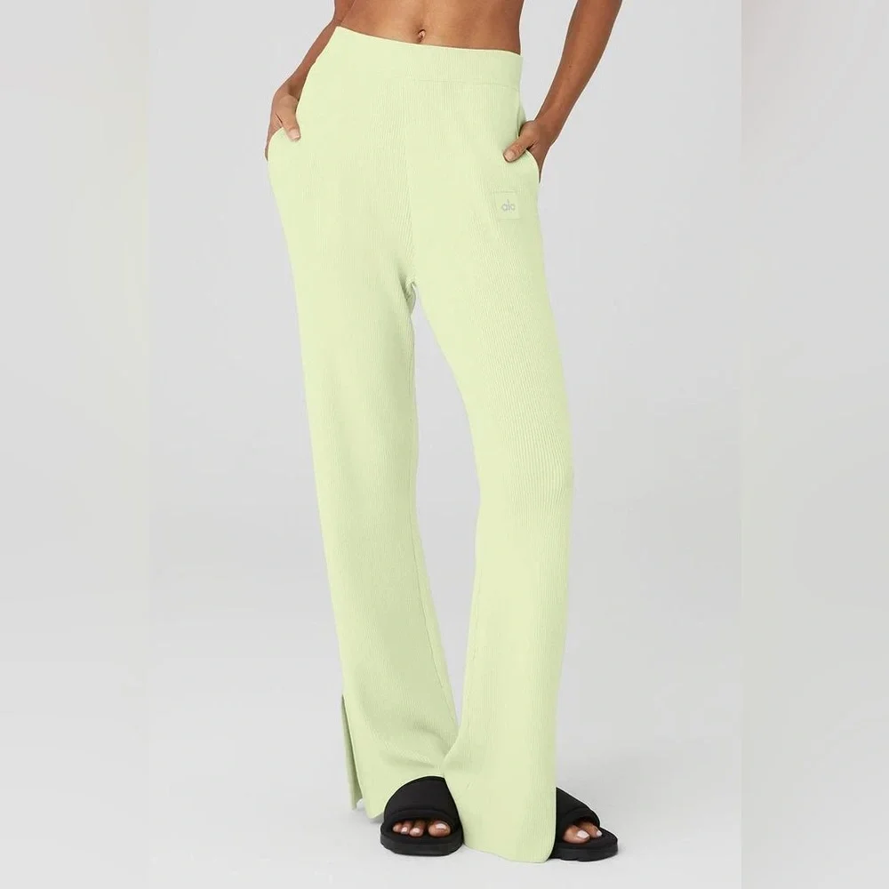 ALO Yoga Wide Leg Pants in Light Green